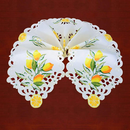Embroidered Lemon Table Runners, Table Decors for Spring and Summer 14 × 70 Inch