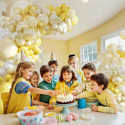 Yellow Balloon Arch Kit for Baby Shower Bridal Shower Decorations | 108Pcs Double Stuffed Pearl Yellow Pastel Yellow White Clear Balloons, Wedding Engagement Birthday Party Decorations