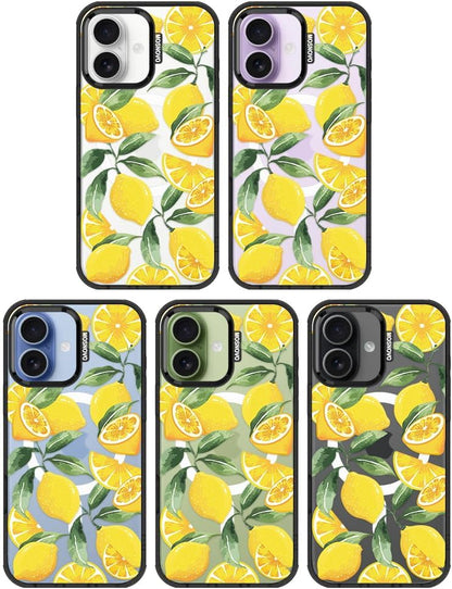 for iPhone 17 Case, Fit for MagSafe, Military-Grade Drop Protection, Shockproof Bumper, Cute Aesthetic Magnetic Phone Case for iPhone 17, Lemon/Black