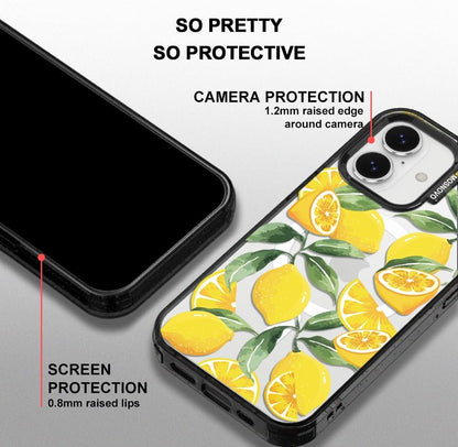for iPhone 17 Case, Fit for MagSafe, Military-Grade Drop Protection, Shockproof Bumper, Cute Aesthetic Magnetic Phone Case for iPhone 17, Lemon/Black