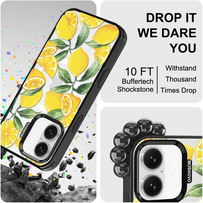 for iPhone 17 Case, Fit for MagSafe, Military-Grade Drop Protection, Shockproof Bumper, Cute Aesthetic Magnetic Phone Case for iPhone 17, Lemon/Black