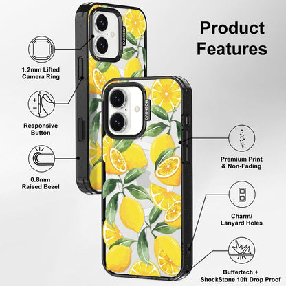 for iPhone 17 Case, Fit for MagSafe, Military-Grade Drop Protection, Shockproof Bumper, Cute Aesthetic Magnetic Phone Case for iPhone 17, Lemon/Black