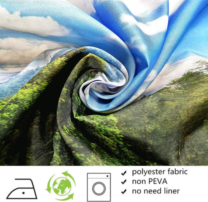 Yellow and White Shower Curtain for Bathroom, Modern Striped Bathroom Curtains Geometric Patterns Vertical Stripe Washable Polyester Fabric Bathroom Shower Curtains with Hooks, 60x72 Inch