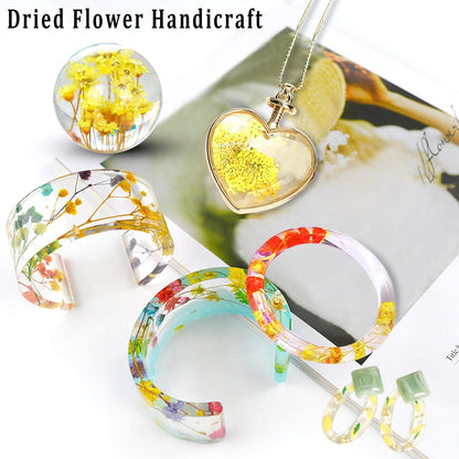 Dried Pressed Flowers - Real Natural Colorful Dry Flowers for Resin Jewelry Nail Art Craft DIY (Yellow)