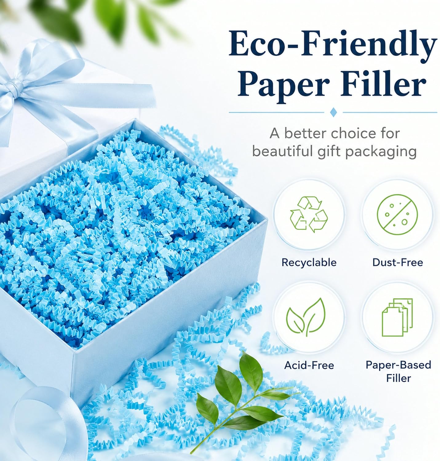 Light Yellow Crinkle Paper Filler 1 LB, Recyclable Crinkle Cut Paper Shred for Easter Baskets, Spring Gift Boxes, Baby Shower Favors, Party Supplies, DIY Crafts and Gift Packaging