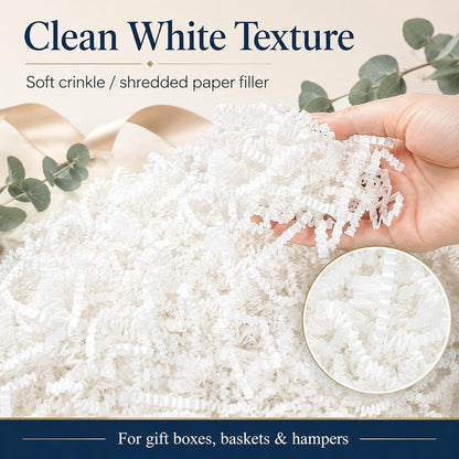 Light Yellow Crinkle Paper Filler 1 LB, Recyclable Crinkle Cut Paper Shred for Easter Baskets, Spring Gift Boxes, Baby Shower Favors, Party Supplies, DIY Crafts and Gift Packaging