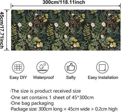 Lemon Peel and Stick Wallpaper Wall Art Decor Modern Flower Fruit Removable Wallpaper for Bedroom Adhesive Shelf Drawer Liner, 17.7 x 118 inch