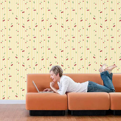 Lemon Peel and Stick Wallpaper Wall Art Decor Modern Flower Fruit Removable Wallpaper for Bedroom Adhesive Shelf Drawer Liner, 17.7 x 118 inch