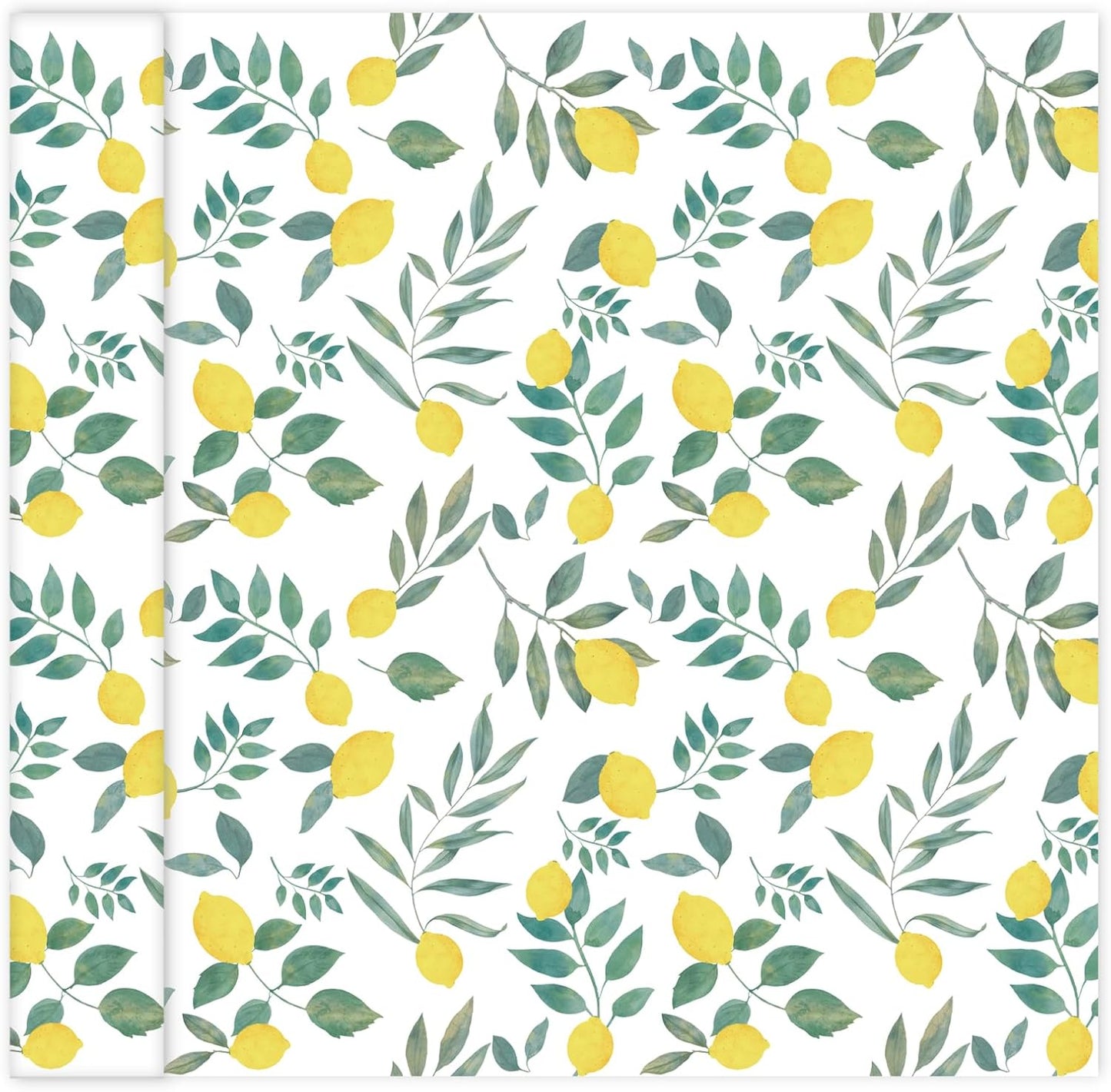 Lemon Peel and Stick Wallpaper Wall Art Decor Modern Flower Fruit Removable Wallpaper for Bedroom Adhesive Shelf Drawer Liner, 17.7 x 118 inch