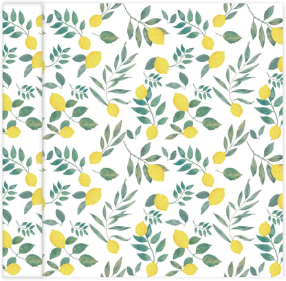 Lemon Peel and Stick Wallpaper Wall Art Decor Modern Flower Fruit Removable Wallpaper for Bedroom Adhesive Shelf Drawer Liner, 17.7 x 118 inch