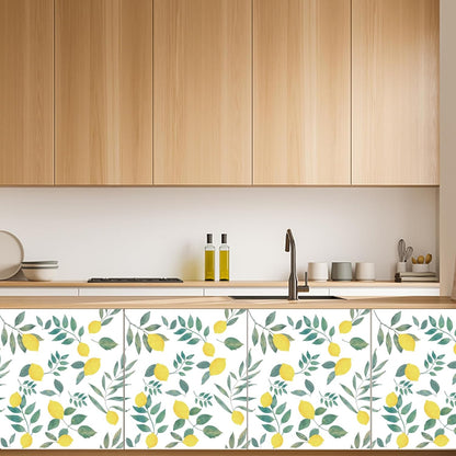 Lemon Peel and Stick Wallpaper Wall Art Decor Modern Flower Fruit Removable Wallpaper for Bedroom Adhesive Shelf Drawer Liner, 17.7 x 118 inch