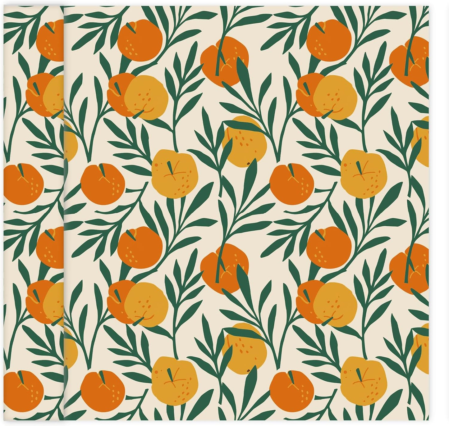 Lemon Peel and Stick Wallpaper Wall Art Decor Modern Flower Fruit Removable Wallpaper for Bedroom Adhesive Shelf Drawer Liner, 17.7 x 118 inch