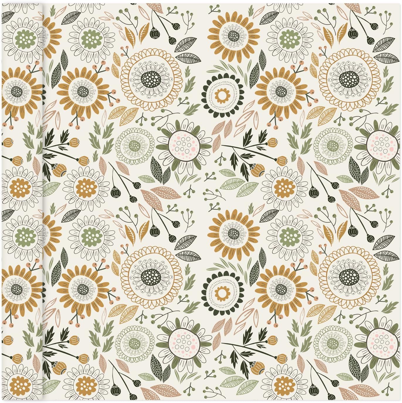 Lemon Peel and Stick Wallpaper Wall Art Decor Modern Flower Fruit Removable Wallpaper for Bedroom Adhesive Shelf Drawer Liner, 17.7 x 118 inch
