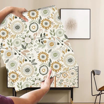 Lemon Peel and Stick Wallpaper Wall Art Decor Modern Flower Fruit Removable Wallpaper for Bedroom Adhesive Shelf Drawer Liner, 17.7 x 118 inch