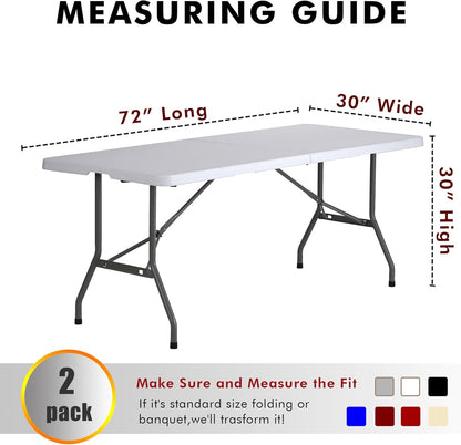 Nasitos 2 Pack 6' Fitted Tablecloth Yellow Trade Show Table Cloth-Open Back Tablecloth Washable and Wrinkle Resistant Rectangular Trade Show Table Cover for Weddings, Parties, Banquet, Baby Shower