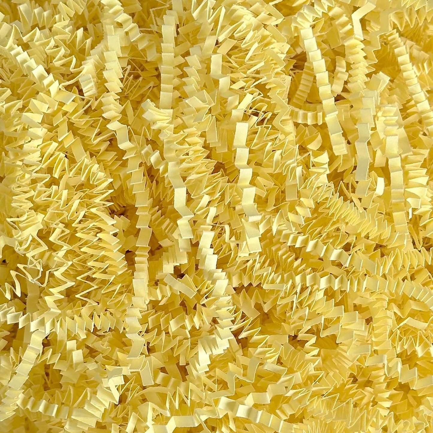 200g(7oz) Crinkle Paper Shredded Filler Paper for Gift Baskets Shreds Decoration Stuffing for Easter, Christmas(Light Yellow)