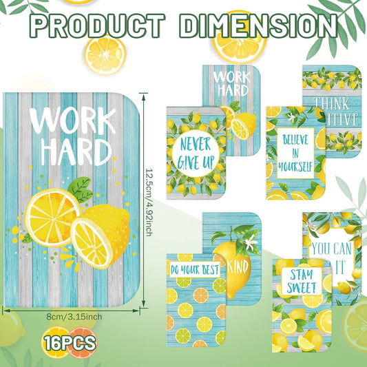 16 Pcs Mini Lemon Notebook Lemon Theme Party Favor Gifts for Women 3.2 x 5 Inches Small Pocket Notepads Summer Tropical Fruit Stationery for Office School Classroom Supplies