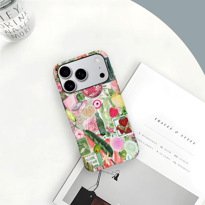 Case for iPhone 17 Pro,Fruit Lemon Leaf Collage Phone Case Military-Grade Drop Protection Cover for Women Girl - Frosted