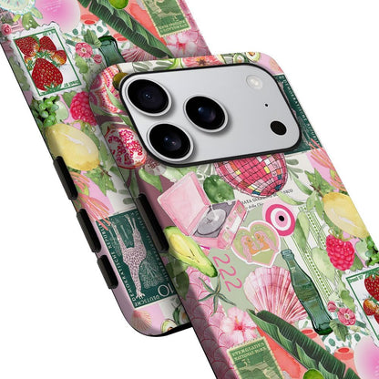 Case for iPhone 17 Pro,Fruit Lemon Leaf Collage Phone Case Military-Grade Drop Protection Cover for Women Girl - Frosted