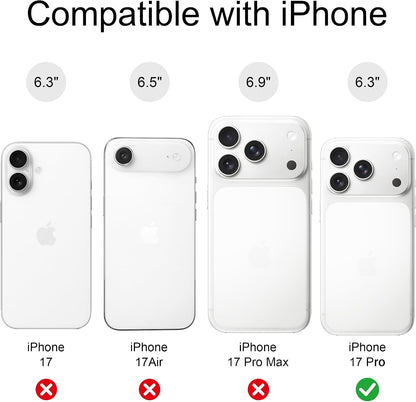 for iPhone 17 Pro Case, Magnetic Matte Frosted Dual-Layer Striped Phone Case for Women, Retro Aesthetic Cover Compatible with Mag Safe Accessories - Sea Salt Lemon