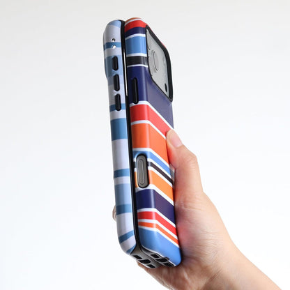 for iPhone 17 Pro Case, Magnetic Matte Frosted Dual-Layer Striped Phone Case for Women, Retro Aesthetic Cover Compatible with Mag Safe Accessories - Sea Salt Lemon