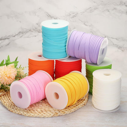 1 Inch Double Fold Bias Tape Polyester Continuous Bulk Bias Tape for Sewing,Seaming Quilting Hemming Binding Crafts (Yellow 25 Yards)