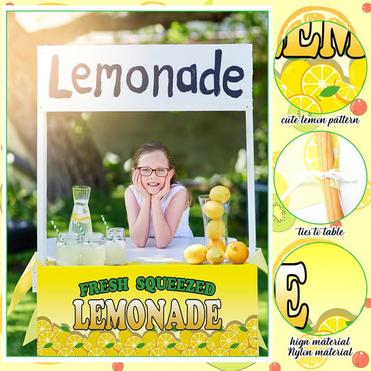 70" x 30" Lemonade Stand Supplies Tablecloth Lemon Table Cover for Kids Lemon Party Supplies Summer Beach Picnic Birthday Party Decorations