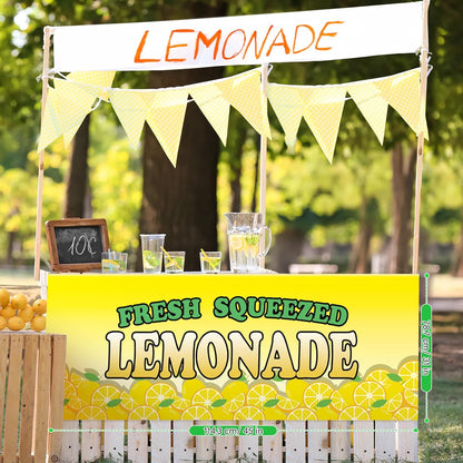 70" x 30" Lemonade Stand Supplies Tablecloth Lemon Table Cover for Kids Lemon Party Supplies Summer Beach Picnic Birthday Party Decorations