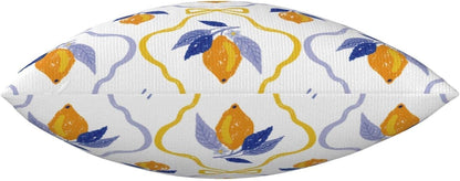 Yellow Blue Lemon Pillow Covers Set of 2 Pack 18x18 Inch Blue Yellow Summer Decorative Throw Pillow Covers Pillowcase Square Cushion Cover for Couch Sofa Living Room Bed