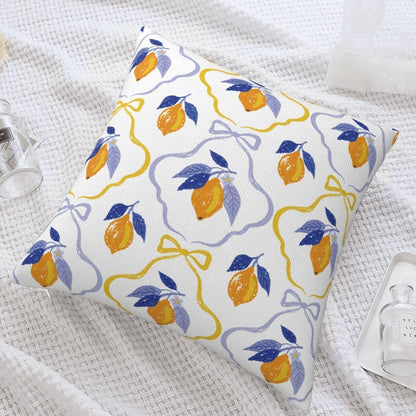 Yellow Blue Lemon Pillow Covers Set of 2 Pack 18x18 Inch Blue Yellow Summer Decorative Throw Pillow Covers Pillowcase Square Cushion Cover for Couch Sofa Living Room Bed