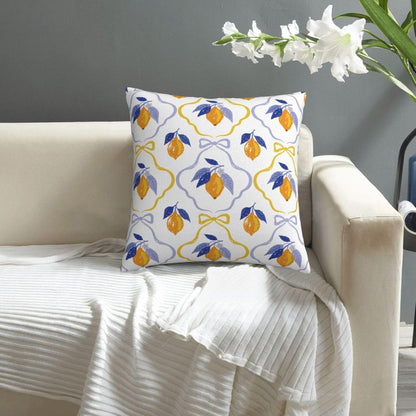 Yellow Blue Lemon Pillow Covers Set of 2 Pack 18x18 Inch Blue Yellow Summer Decorative Throw Pillow Covers Pillowcase Square Cushion Cover for Couch Sofa Living Room Bed