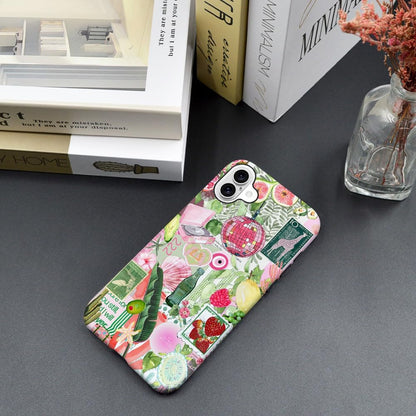 Case Compatible with iPhone 16,Scratch Resistant Hybrid 2-Layer Hard Shell Phone Case,Fruit Green Lemon Strawberry Collage
