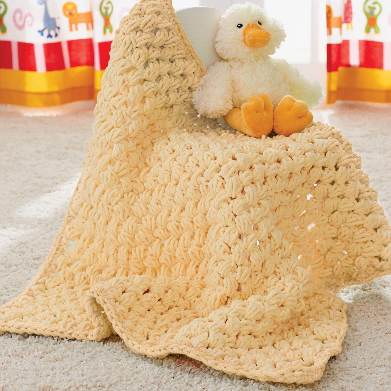 Baby Blanket Yarn, 3.5 oz, Gauge 6 Super Bulky, Baby Yellow