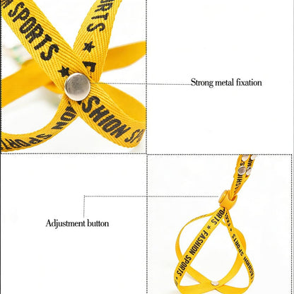 Pet Adjustable Escape Proof Harness and Leash Set for Small Animals, Escape Resistant Figure 8 Harness for Ferret, Meerkat, Groundhog, Guinea Pig, Hedgehog - Small to Medium Size Rabbit (Yellow)