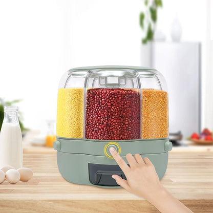 17.63 lb Rice and Grain Storage Container,360° Rotating Food Dispenser Measuring Cylinder with Lid Moisture Resistant Household,Airtight Storage of Yellow Rice Black Rice