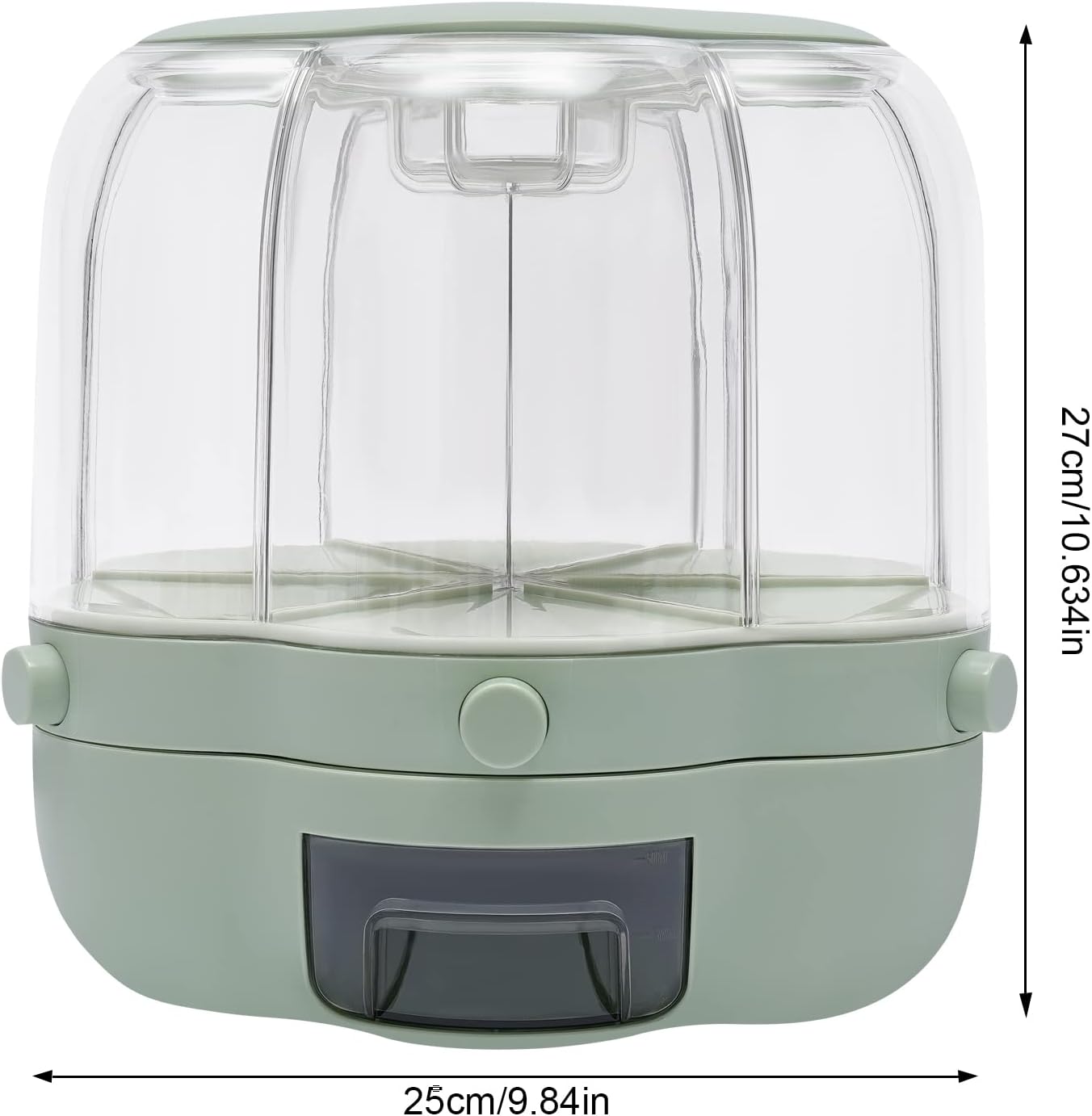 17.63 lb Rice and Grain Storage Container,360° Rotating Food Dispenser Measuring Cylinder with Lid Moisture Resistant Household,Airtight Storage of Yellow Rice Black Rice