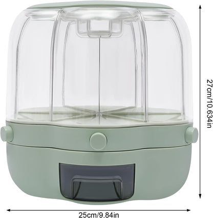 17.63 lb Rice and Grain Storage Container,360° Rotating Food Dispenser Measuring Cylinder with Lid Moisture Resistant Household,Airtight Storage of Yellow Rice Black Rice