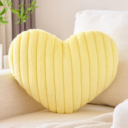Heart Pillow, Heart Shaped Pillow with Soft Plush for Couch Bed, Decorative Throw Pillows for Bedroom Livingroom, Cozy Heart Pillows Home Decor Pillow Cushion (Yellow, Mini 12.9" x 9.8")