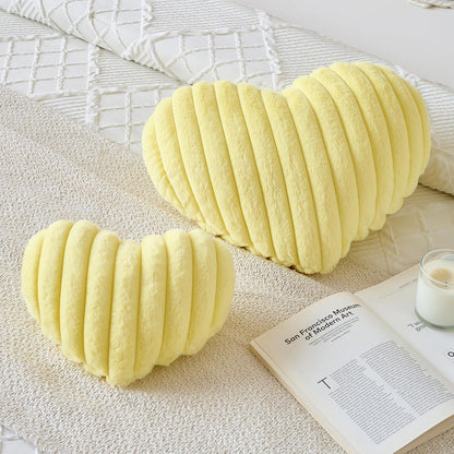 Heart Pillow, Heart Shaped Pillow with Soft Plush for Couch Bed, Decorative Throw Pillows for Bedroom Livingroom, Cozy Heart Pillows Home Decor Pillow Cushion (Yellow, Mini 12.9" x 9.8")