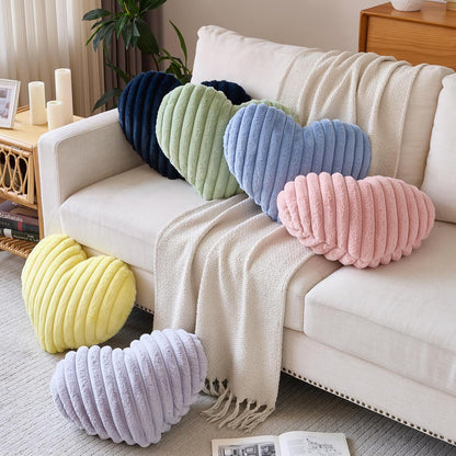 Heart Pillow, Heart Shaped Pillow with Soft Plush for Couch Bed, Decorative Throw Pillows for Bedroom Livingroom, Cozy Heart Pillows Home Decor Pillow Cushion (Yellow, Mini 12.9" x 9.8")