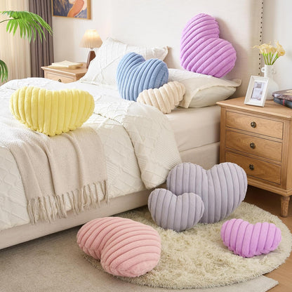 Heart Pillow, Heart Shaped Pillow with Soft Plush for Couch Bed, Decorative Throw Pillows for Bedroom Livingroom, Cozy Heart Pillows Home Decor Pillow Cushion (Yellow, Mini 12.9" x 9.8")