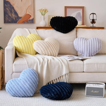 Heart Pillow, Heart Shaped Pillow with Soft Plush for Couch Bed, Decorative Throw Pillows for Bedroom Livingroom, Cozy Heart Pillows Home Decor Pillow Cushion (Yellow, Mini 12.9" x 9.8")