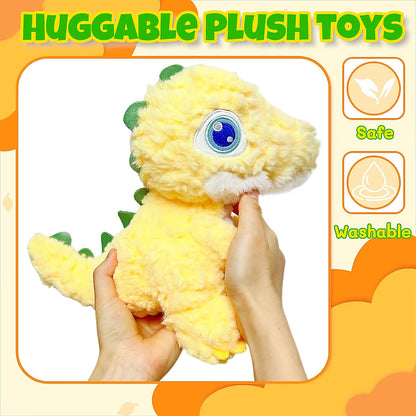 10" Dinosaur Stuffed Animal Plush Toys for Kids and Adults, Cute Alligator Stuffed Animal, Kawaii Dinosaur Plushies for Dino Themed Party Favors, Home Decor, Soft Yellow Crocodile Plush Toys