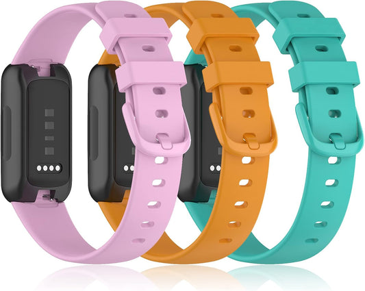 Bands Compatible with Fitbit Inspire 3 Smart Watch Band Replacement Wristband Strap Bracelet Silicone Accessory for Women Men S/L Size, 3 Pack