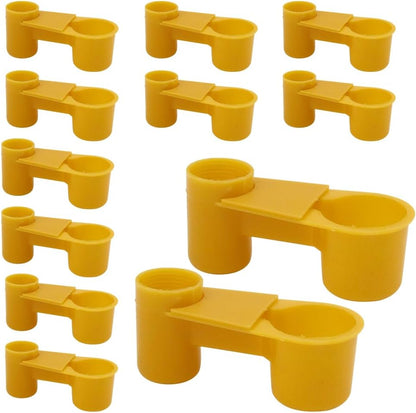 Automatic Bird Drinker Cups 12pcs Pigeon Water Bottle Feeder for Cage(Yellow) | No Mess, Keeps Water Clean, Flexible Installation,Cage Mounted, Easy to Refill, leak-proof,for Parakeets, cockatiels, budgies