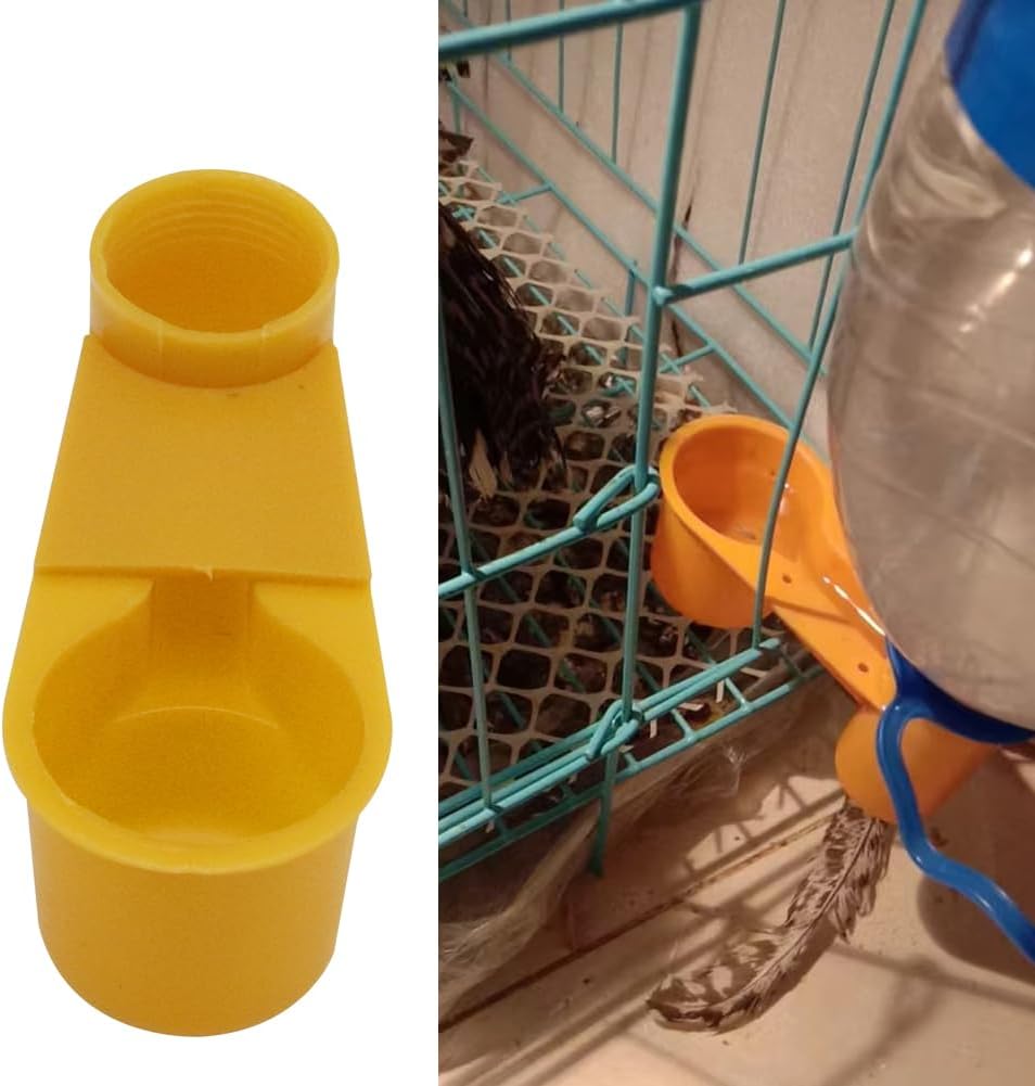 Automatic Bird Drinker Cups 12pcs Pigeon Water Bottle Feeder for Cage(Yellow) | No Mess, Keeps Water Clean, Flexible Installation,Cage Mounted, Easy to Refill, leak-proof,for Parakeets, cockatiels, budgies
