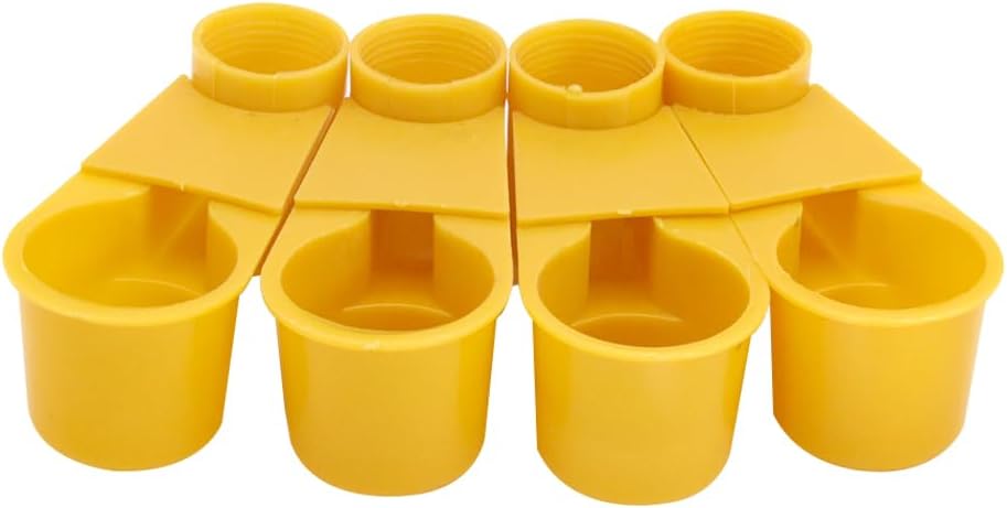 Automatic Bird Drinker Cups 12pcs Pigeon Water Bottle Feeder for Cage(Yellow) | No Mess, Keeps Water Clean, Flexible Installation,Cage Mounted, Easy to Refill, leak-proof,for Parakeets, cockatiels, budgies