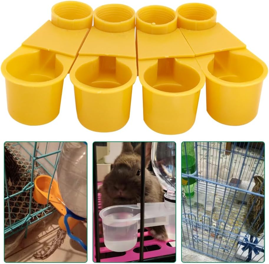 Automatic Bird Drinker Cups 12pcs Pigeon Water Bottle Feeder for Cage(Yellow) | No Mess, Keeps Water Clean, Flexible Installation,Cage Mounted, Easy to Refill, leak-proof,for Parakeets, cockatiels, budgies