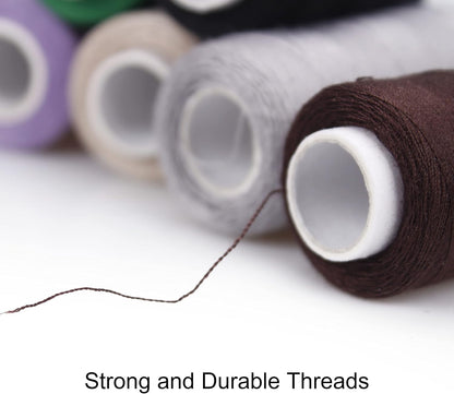 12 Color Set of Polyester All-Purpose Sewing Threads Prewound Bobbin Thread Plastic for Embroidery and Sewing Machine DIY Embroidery Thread Sewing Thread 382 Yards/350 m Each (12 Pieces)