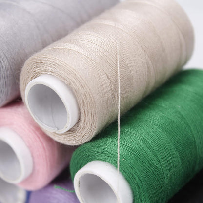 12 Color Set of Polyester All-Purpose Sewing Threads Prewound Bobbin Thread Plastic for Embroidery and Sewing Machine DIY Embroidery Thread Sewing Thread 382 Yards/350 m Each (12 Pieces)